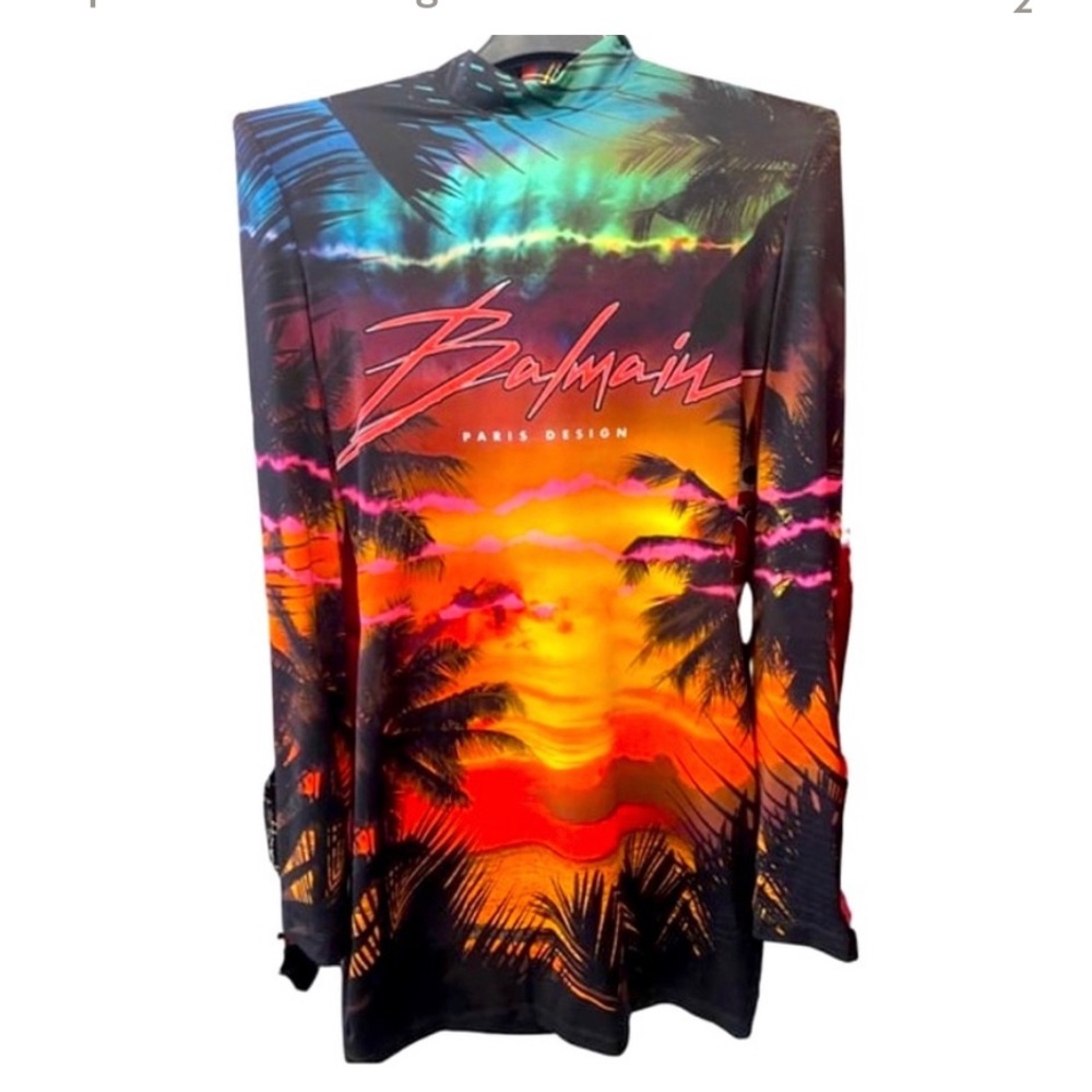 IN SEARCH OF- Balmain Sunset/ Palm Tree Dress